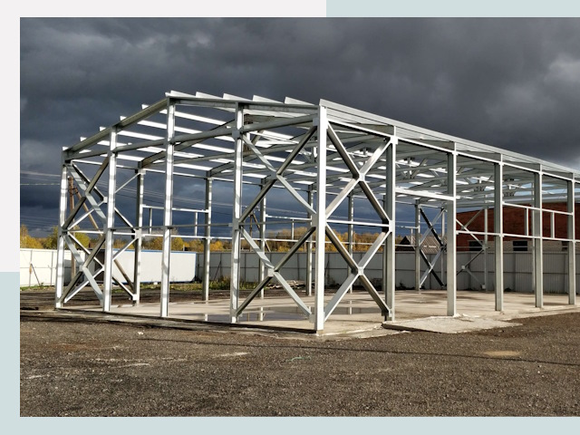 Двускатные ангары в Дзержинский от 614 руб. за квадрат